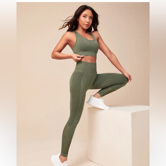 SHEIN Pants - SHEIN - military green sport set